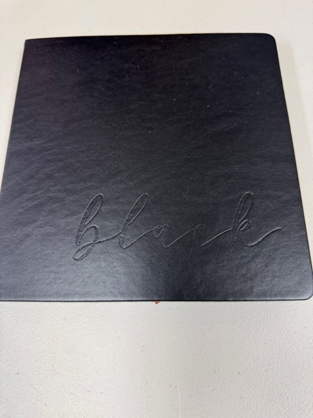 Embossed Black Notebook with Script Cover durable with black pages new multi use - Picture 1 of 4
